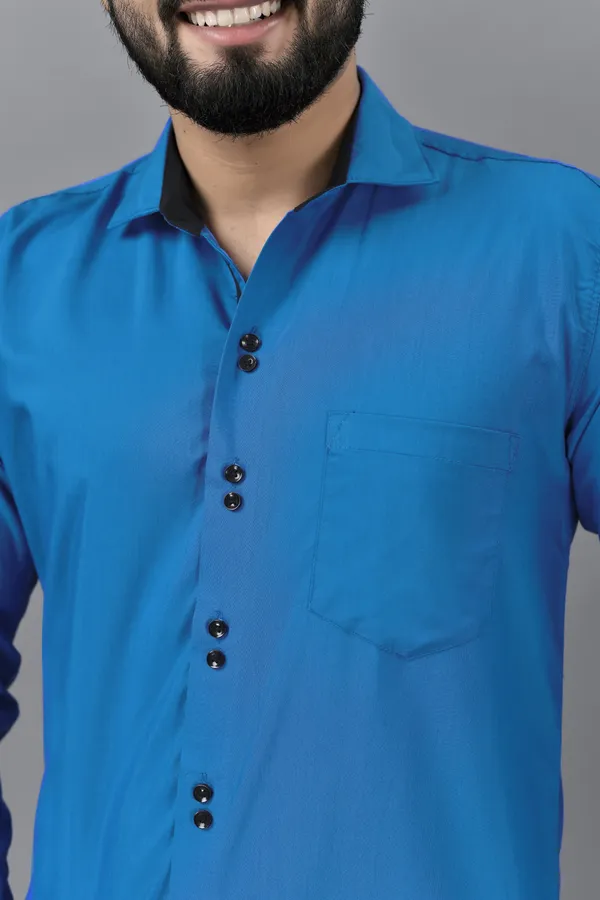 Blue_Cotton_Blend_Regular_Fit_Full_Sleeve_Solid_Hip_Length_Shirt_For_Men