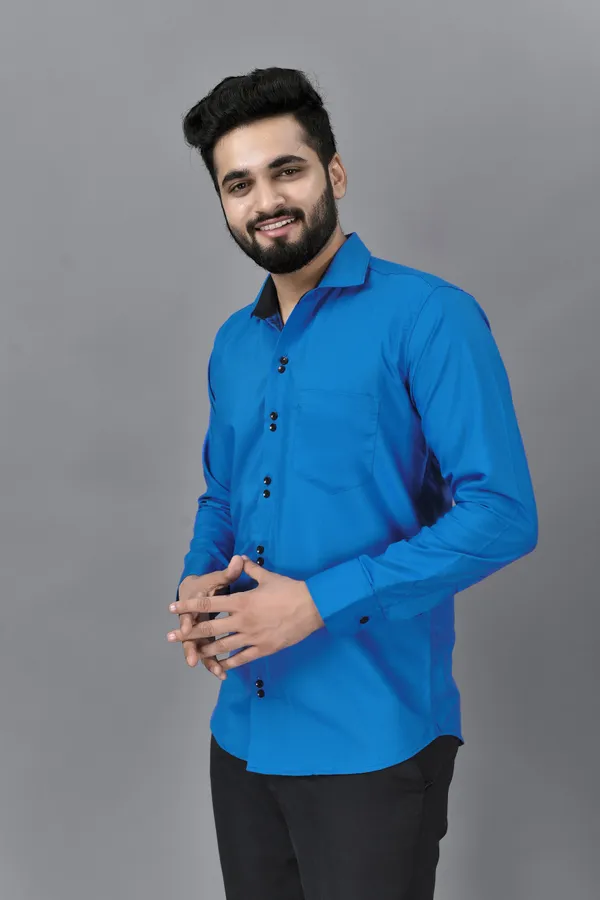Blue_Cotton_Blend_Regular_Fit_Full_Sleeve_Solid_Hip_Length_Shirt_For_Men