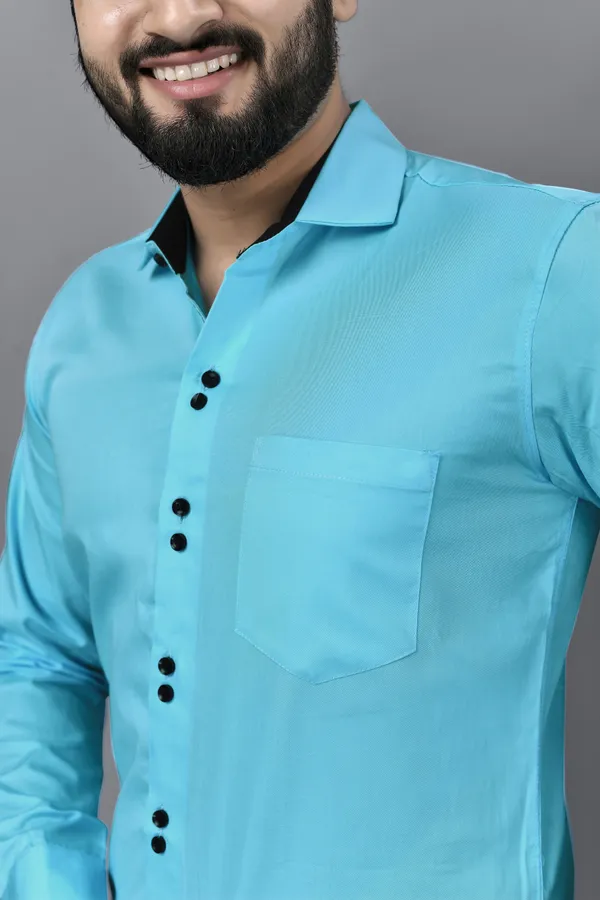 Light_Blue_Cotton_Blend_Regular_Fit_Full_Sleeve_Solid_Hip_Length_Shirt_For_Men