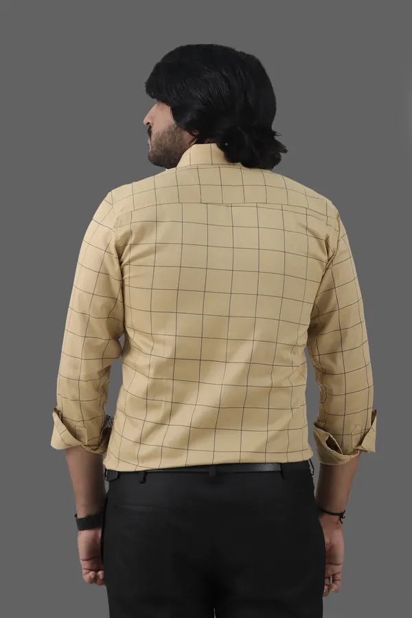 Beige_Cotton_Blend_Regular_Fit_Full_Sleeve_Checkered_Hip_Length_Shirt_For_Men