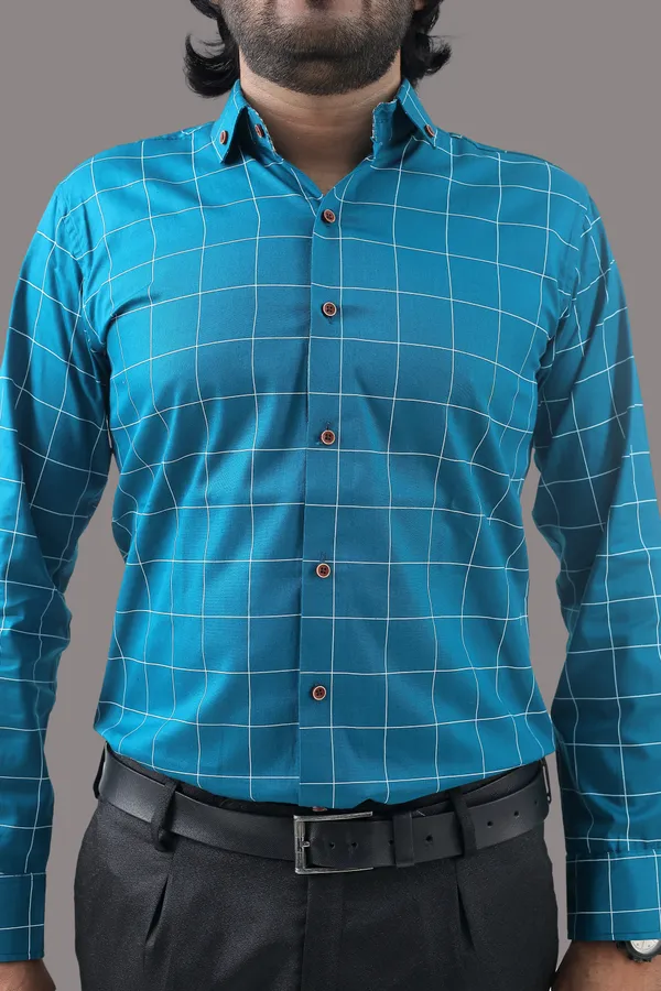 Blue_Cotton_Blend_Regular_Fit_Full_Sleeve_Checkered_Hip_Length_Shirt_For_Men