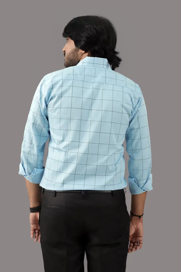 Light_Blue_Cotton_Blend_Regular_Fit_Full_Sleeve_Checkered_Hip_Length_Shirt_For_Men