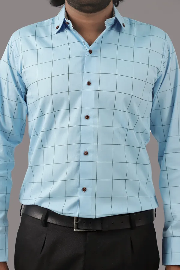 Light_Blue_Cotton_Blend_Regular_Fit_Full_Sleeve_Checkered_Hip_Length_Shirt_For_Men