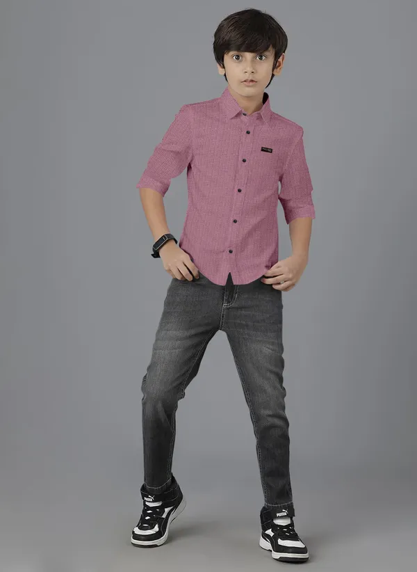 Pink_Polycotton_Regular_Fit_Full_Sleeve_Self_Design_Long_Shirt_For_Boys