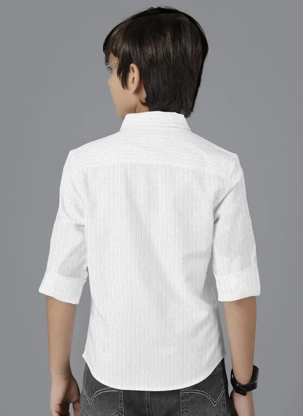 White_Polycotton_Regular_Fit_Full_Sleeve_Self_Design_Long_Shirt_For_Boys