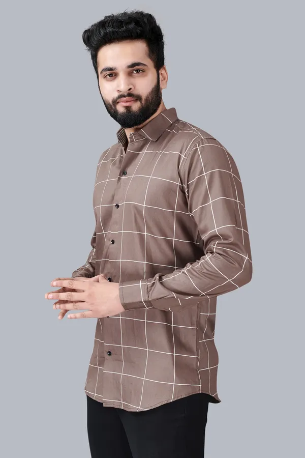 Grey_Cotton_Blend_Regular_Fit_Full_Sleeve_Checkered_Long_Shirt_For_Men