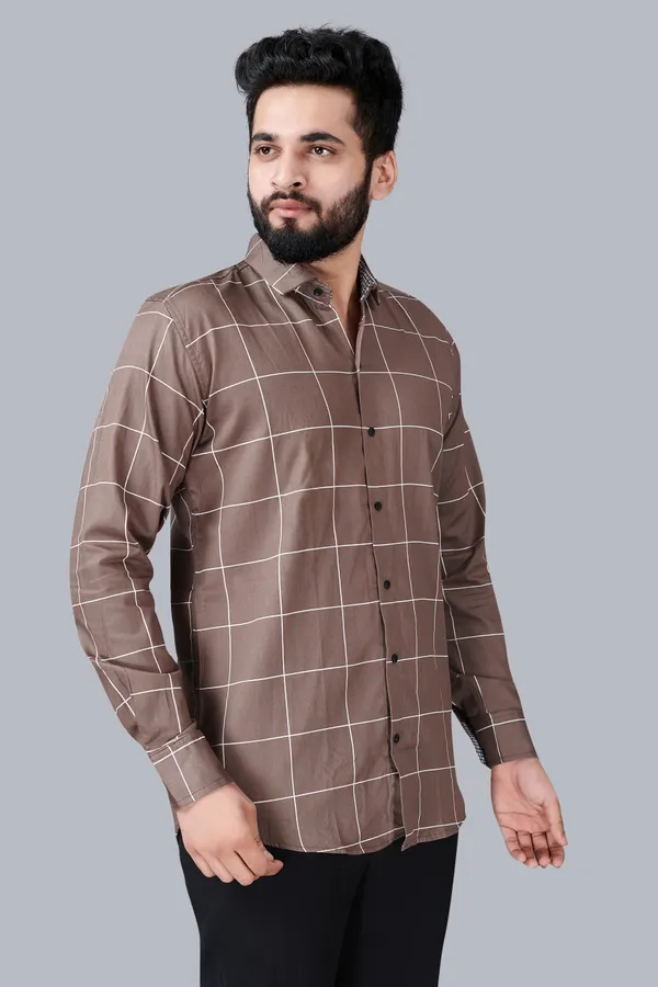 Grey_Cotton_Blend_Regular_Fit_Full_Sleeve_Checkered_Long_Shirt_For_Men