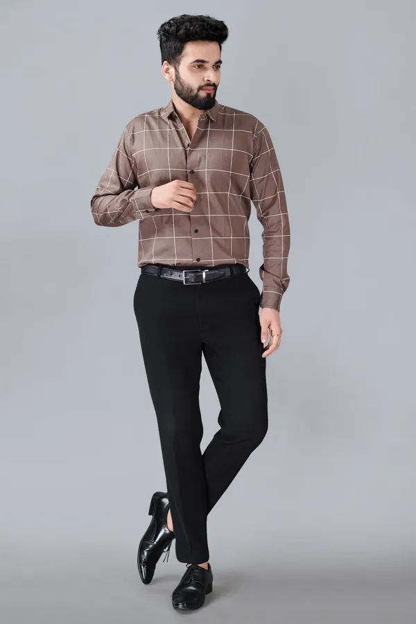 Grey_Cotton_Blend_Regular_Fit_Full_Sleeve_Checkered_Long_Shirt_For_Men