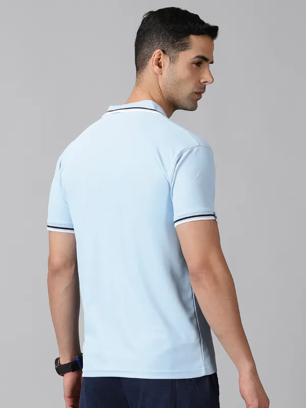Light_Blue_Polyester_Striped_Polo_Neck_Slim_Fit_Short_Sleeve_T-Shirt_For_Men