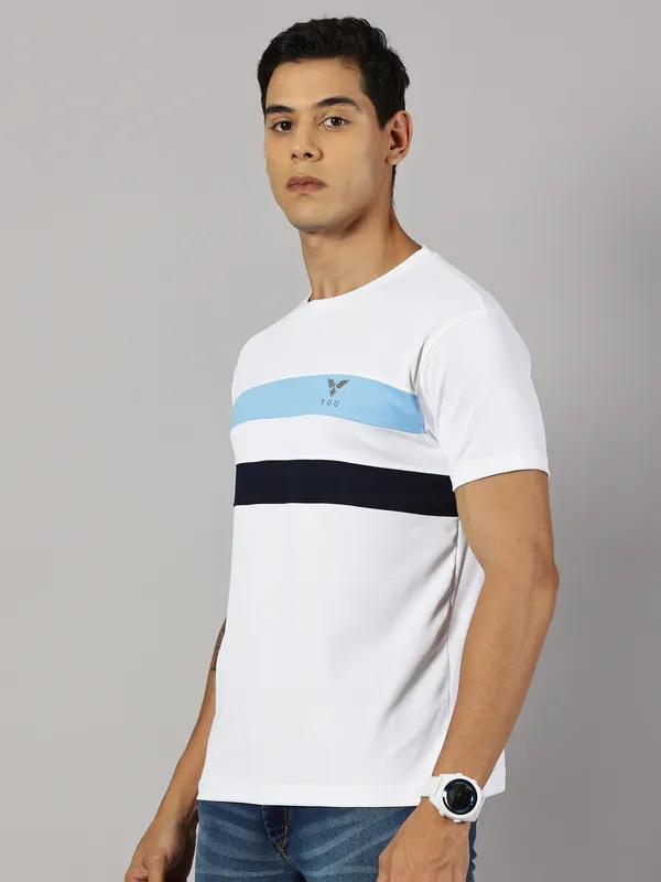 White_Polyester_Striped_Round_Neck_Regular_Fit_Half_Sleeve_T-Shirt_For_Men