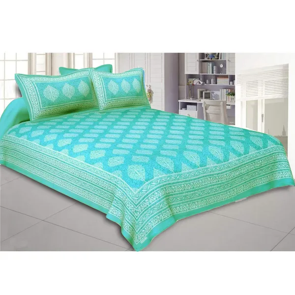 Green_Queen_Size_Tapestry_Printed_With_2_Pillow_Cases_With_Thread_Count_(180)