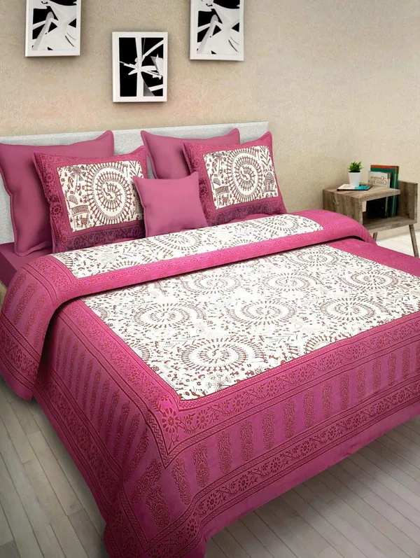 Pink_Queen_Size_Tapestry_Printed_With_2_Pillow_Cases_With_Thread_Count_(180)