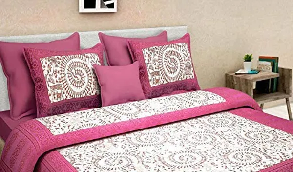Pink_Queen_Size_Tapestry_Printed_With_2_Pillow_Cases_With_Thread_Count_(180)