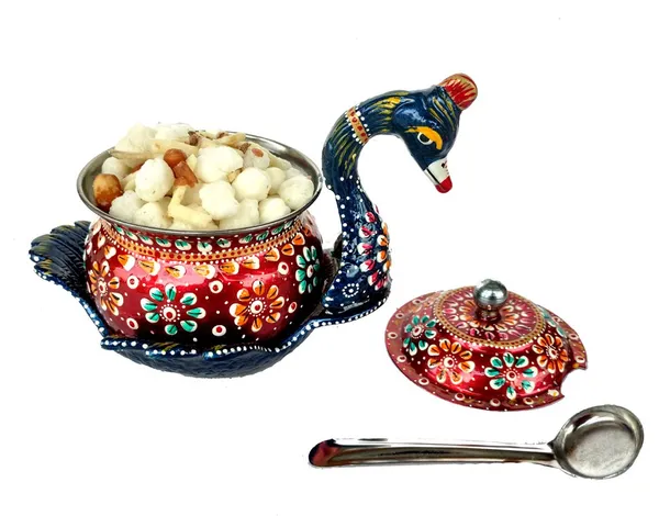 Red_Steel_Hand_Painted_Platter_Container_For_Kitchen_Storage_Bowl_With_Spoon_And_Lid_Dry_Fruit_Bowl_Serving