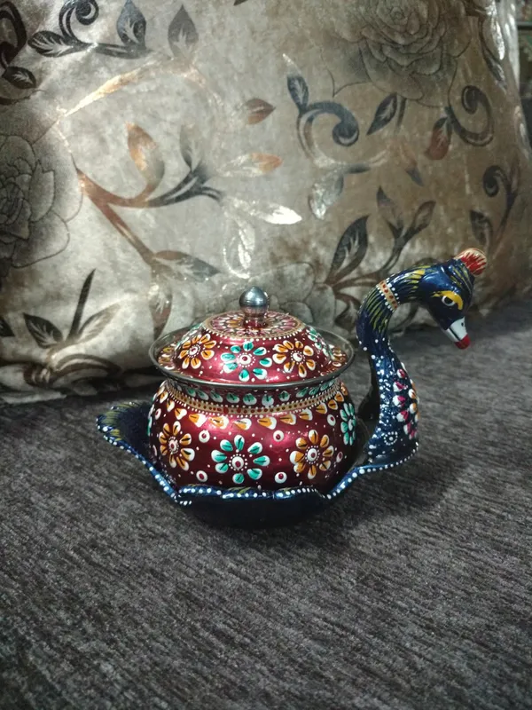 Red_Steel_Hand_Painted_Platter_Container_For_Kitchen_Storage_Bowl_With_Spoon_And_Lid_Dry_Fruit_Bowl_Serving