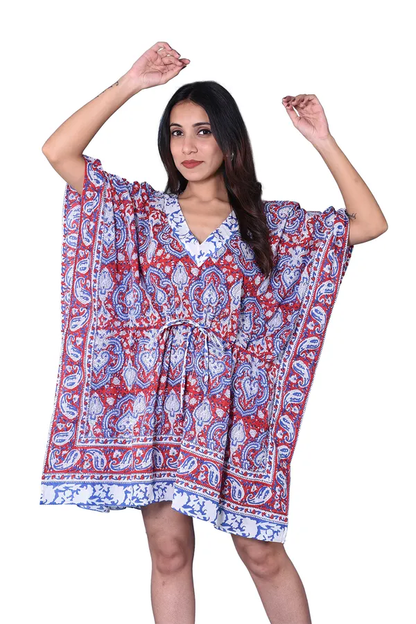 Cotton_Hand_Block_Print_Kaftan_Womens_Apparel_Fabric_Print_Swimsuit_Cover-up_Beach_Kaftan