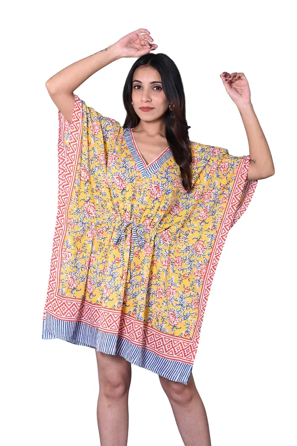 Cotton_Hand_Block_Print_Kaftan_Womens_Apparel_Fabric_Print_Swimsuit_Cover-up_Beach_Kaftan