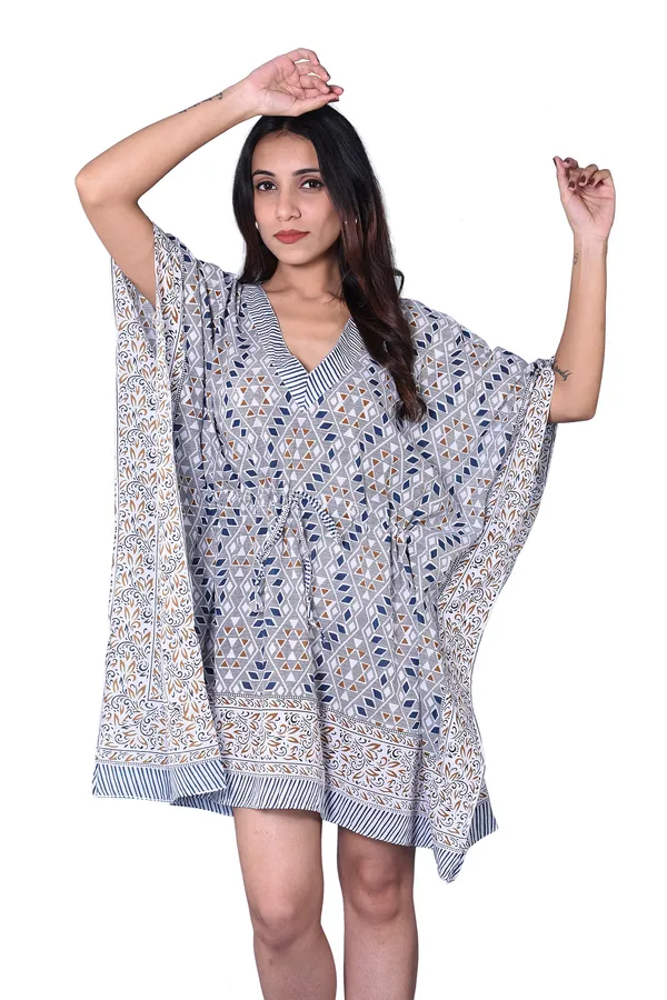 Cotton_Hand_Block_Print_Kaftan_Womens_Apparel_Fabric_Print_Swimsuit_Cover-up_Beach_Kaftan