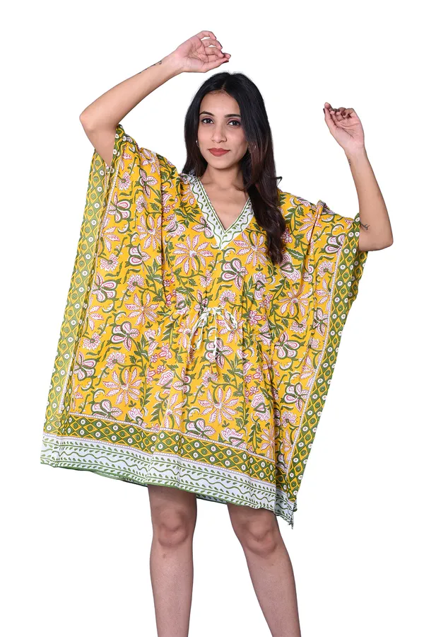 Cotton_Hand_Block_Print_Kaftan_Womens_Apparel_Fabric_Print_Swimsuit_Cover-up_Beach_Kaftan