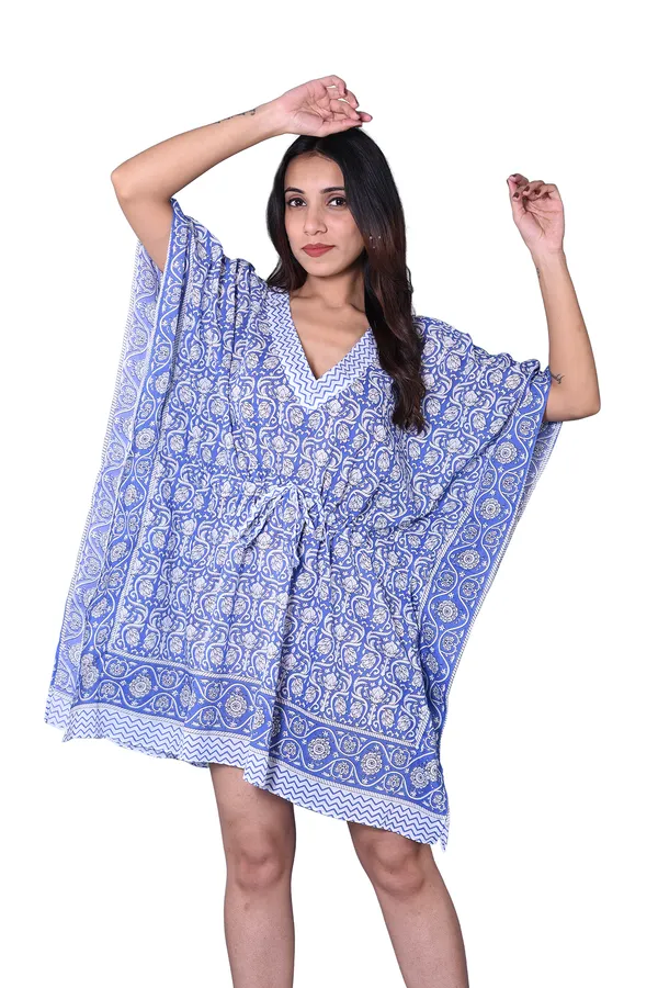 Cotton_Hand_Block_Print_Kaftan_Womens_Apparel_Fabric_Print_Swimsuit_Cover-up_Beach_Kaftan