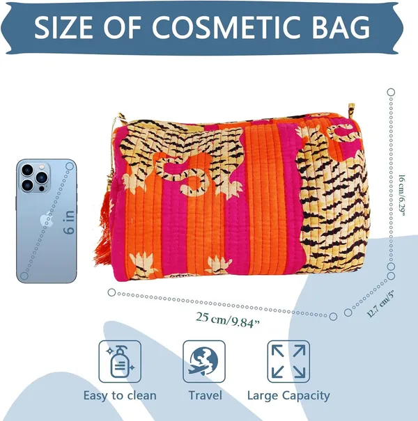 Multicolor_Cosmetic_Bags_Set,_3_Piece_Make_Up_Organizer_Bag_Storage_Bags_With_Zipper_Closure,_Dark_Pink,_One_Size,_Makeup_Bag