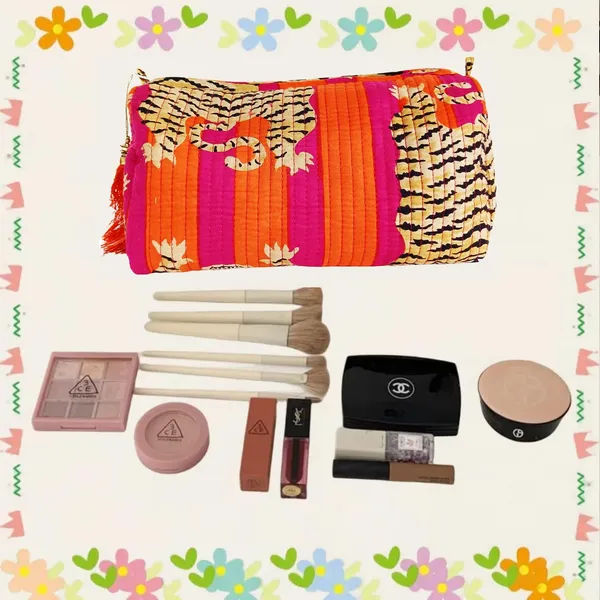 Multicolor_Cosmetic_Bags_Set,_3_Piece_Make_Up_Organizer_Bag_Storage_Bags_With_Zipper_Closure,_Dark_Pink,_One_Size,_Makeup_Bag