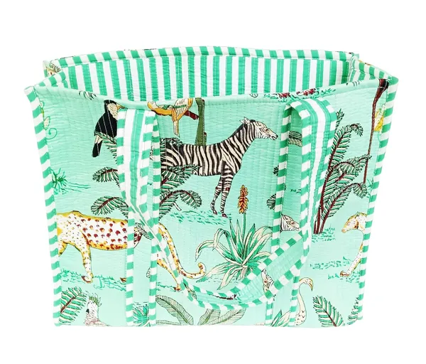 Green_Quilted_Cotton_Women_Beautiful_Printed_Grocery_Shopping_Bag