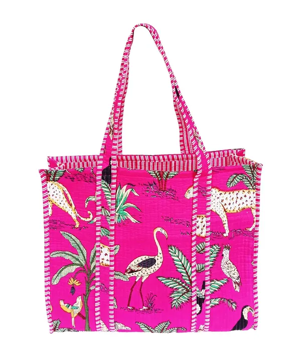 Pink_Quilted_Cotton_Women_Beautiful_Printed_Grocery_Shopping_Bag