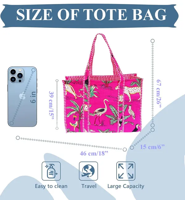 Pink_Quilted_Cotton_Women_Beautiful_Printed_Grocery_Shopping_Bag