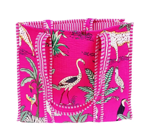 Pink_Quilted_Cotton_Women_Beautiful_Printed_Grocery_Shopping_Bag