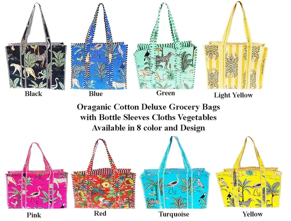Turquoise_Quilted_Cotton_Women_Beautiful_Printed_Grocery_Shopping_Bag