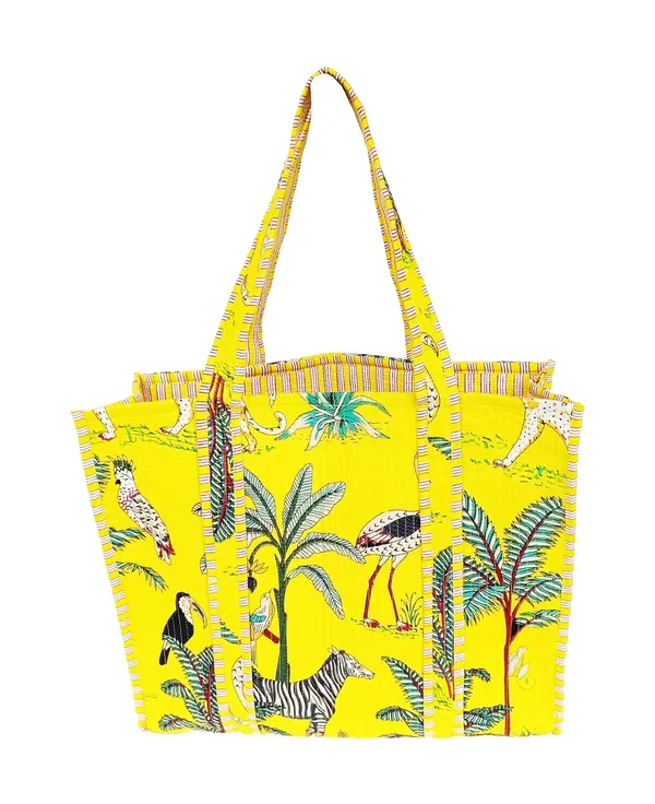 Yellow_Quilted_Cotton_Women_Beautiful_Printed_Grocery_Shopping_Bag