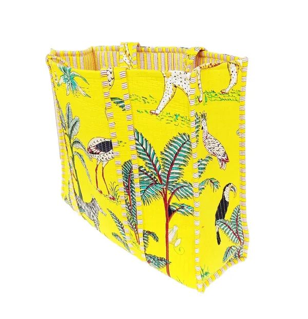 Yellow_Quilted_Cotton_Women_Beautiful_Printed_Grocery_Shopping_Bag