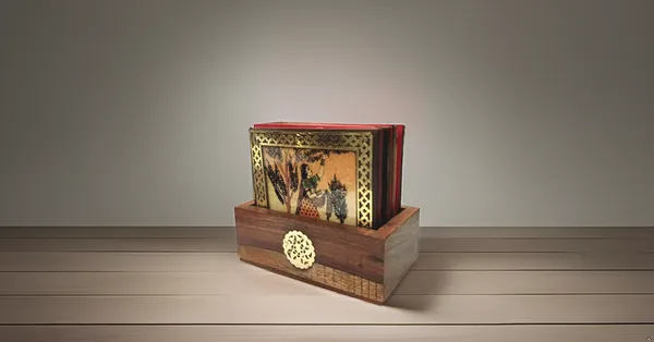 Brown_Gemstone_Painting_Pure_Brass_Tea_Coasters_Gift_Set_Gift_Set_Raghini_Coaster_Indian_Tradition