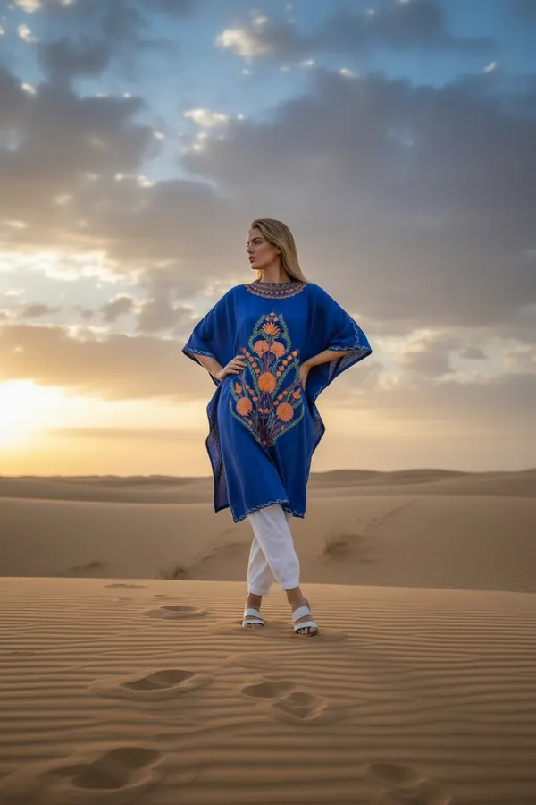 Egyptian_Blue_Summer_Cool_Crushed_Cotton_Kashmiri_Aari_Embroidery_Kaftaan