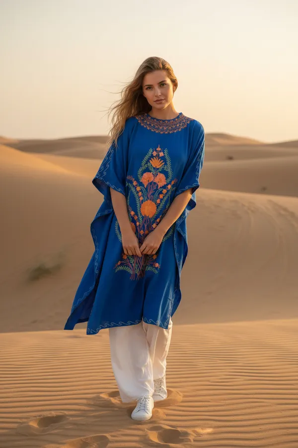 Egyptian_Blue_Summer_Cool_Crushed_Cotton_Kashmiri_Aari_Embroidery_Kaftaan