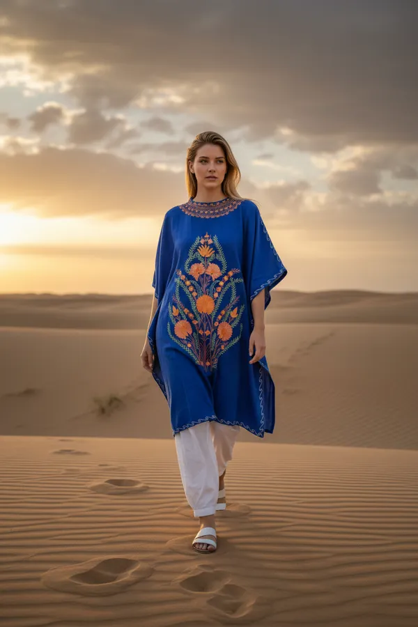 Egyptian_Blue_Summer_Cool_Crushed_Cotton_Kashmiri_Aari_Embroidery_Kaftaan