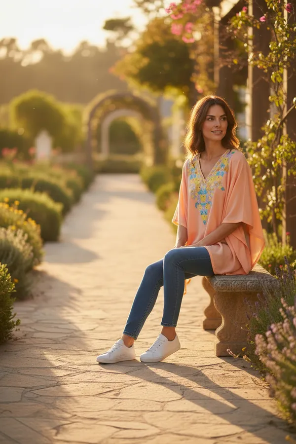 Coral_Orange_Summer_Cool_Kashmiri_Aari_Embroidery_Short_Kaftaan
