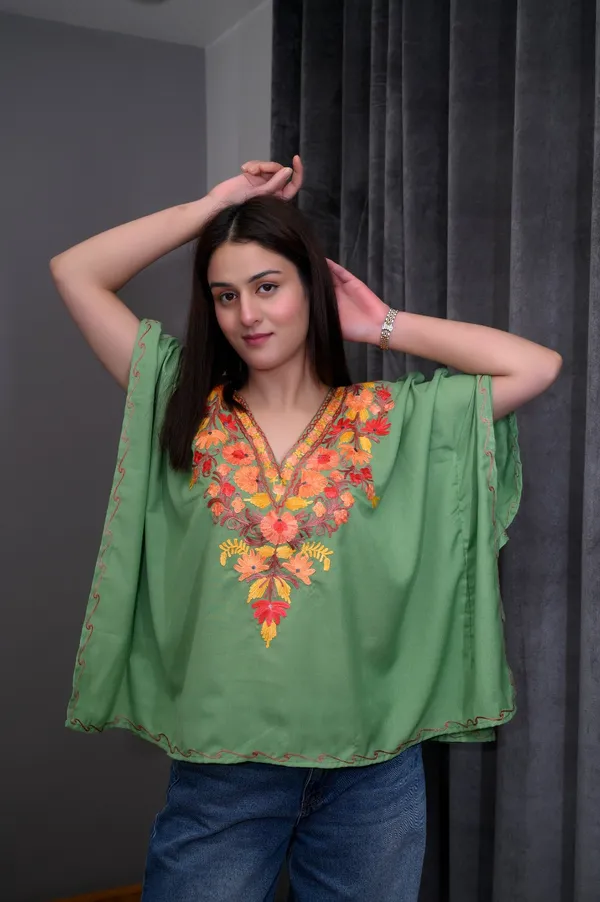 Mint_Green_Summer_Cool_Kashmiri_Aari_Embroidery__Kaftaan_Short