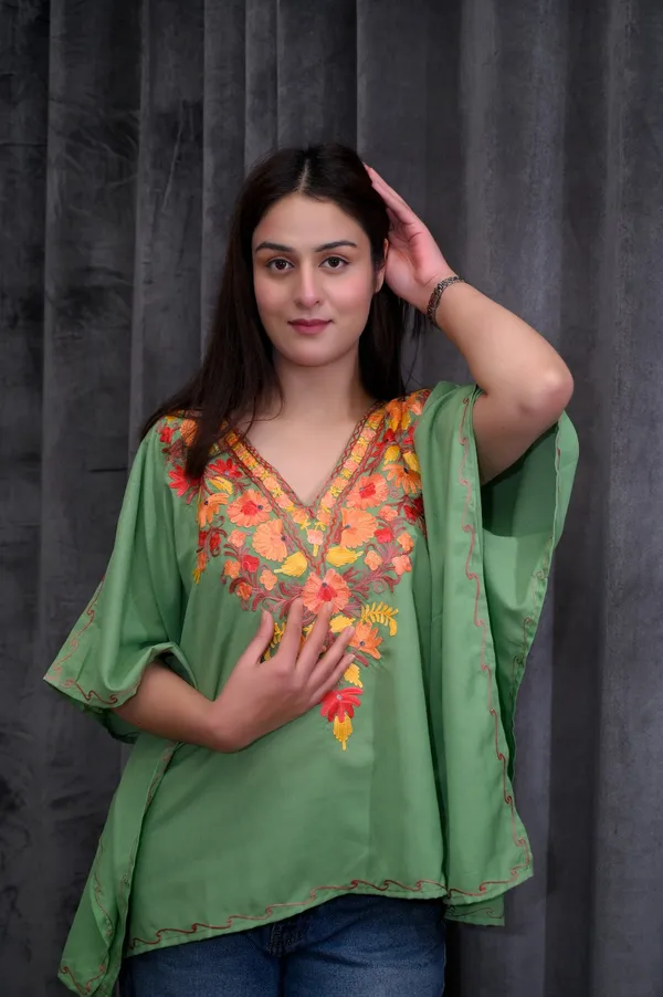 Mint_Green_Summer_Cool_Kashmiri_Aari_Embroidery__Kaftaan_Short