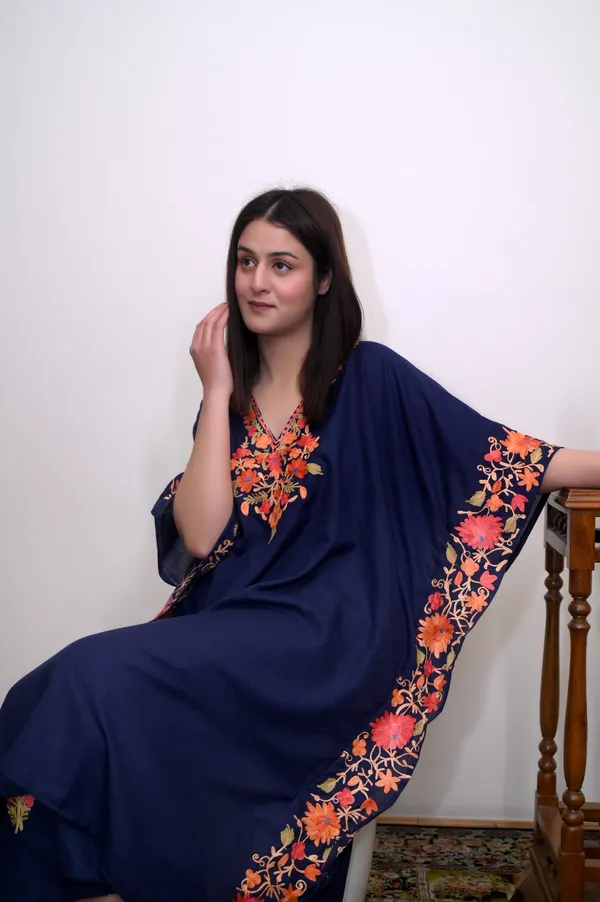 Navy_Blue_Summer_Cool_Kashmiri_Aari_Embroidery_Kaftaan_Cord_Set