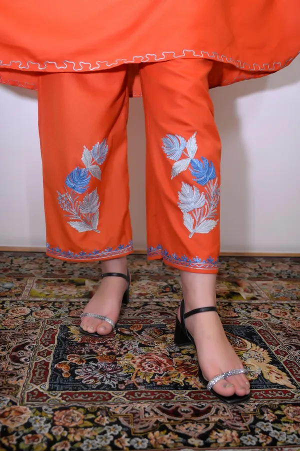 Orange_Summer_Cool_Kashmiri_Aari_Embroidery_Kaftaan_Cord_Set