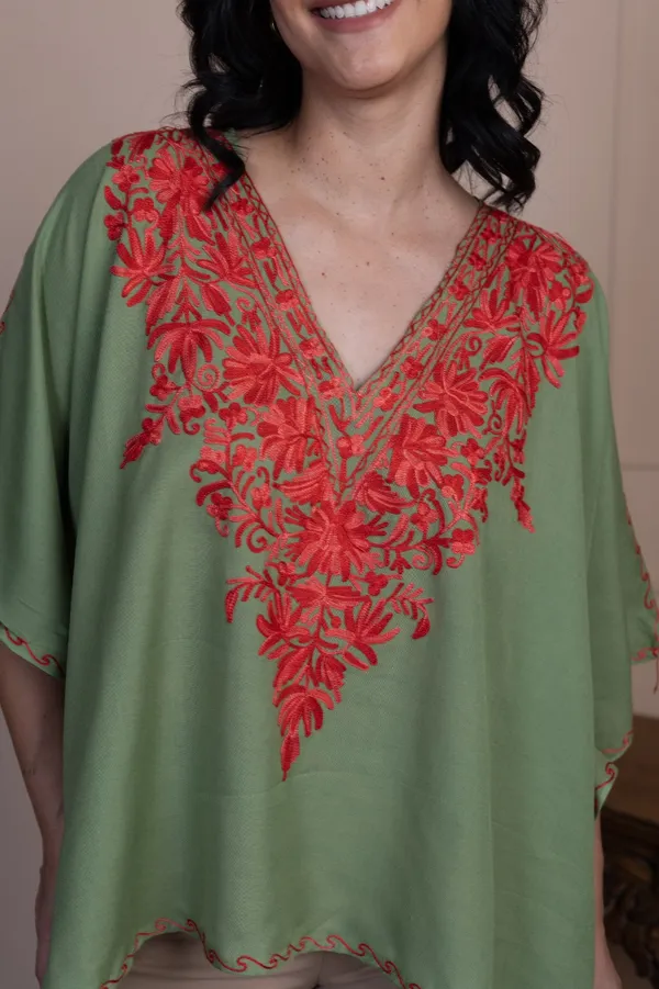 Pastel_Green_Summer_Cool_Kashmiri_Aari_Embroidery_Short_Kaftan_For_Women