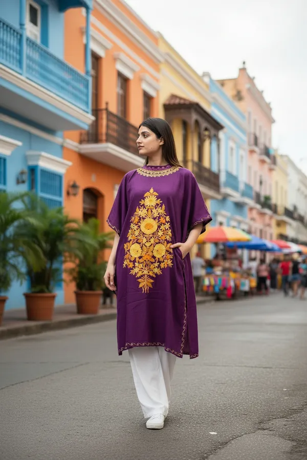 Dark_Purple_Summer_Cool_Crushed_Cotton_Kashmiri_Aari_Embroidery_Kaftaan