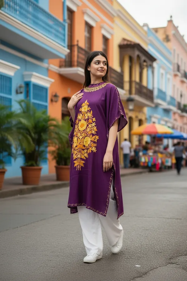Dark_Purple_Summer_Cool_Crushed_Cotton_Kashmiri_Aari_Embroidery_Kaftaan
