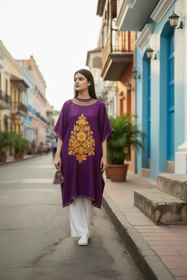 Dark_Purple_Summer_Cool_Crushed_Cotton_Kashmiri_Aari_Embroidery_Kaftaan