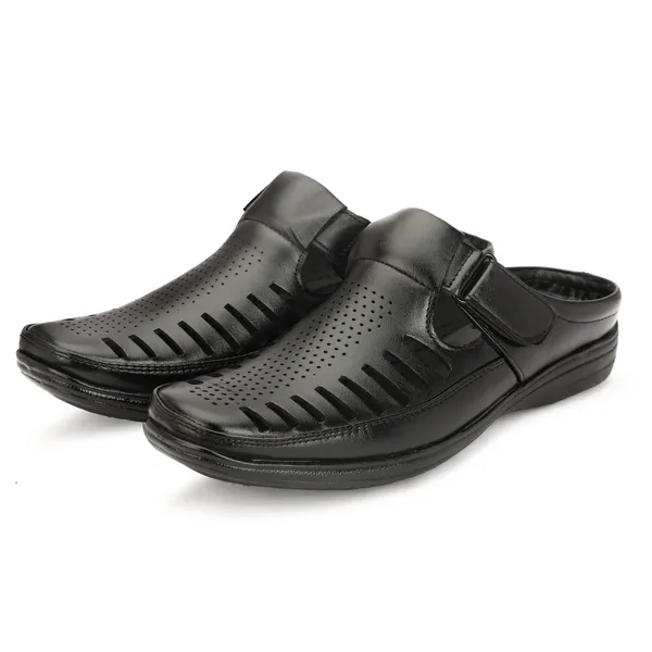 Black_Synthetic_Leather_Sandal_For_Men