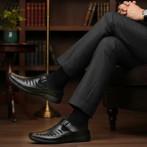 Black_Synthetic_Leather_Sandal_For_Men