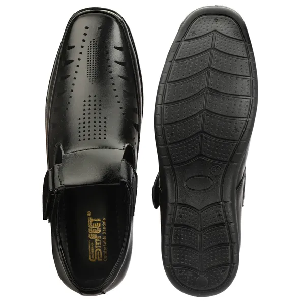 Black_Synthetic_Leather_Sandal_For_Men