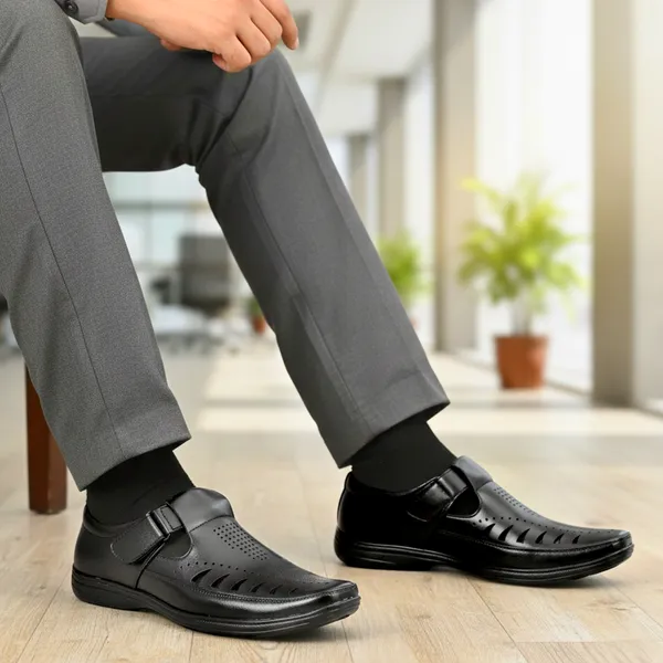 Black_Synthetic_Leather_Sandal_For_Men